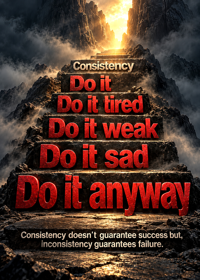 Consistency Motivational Staircase Poster