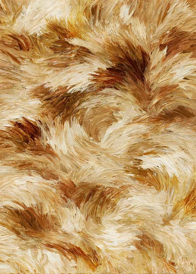 Abstract Golden Wheat in the Wind, Warm Textured Impasto Painting