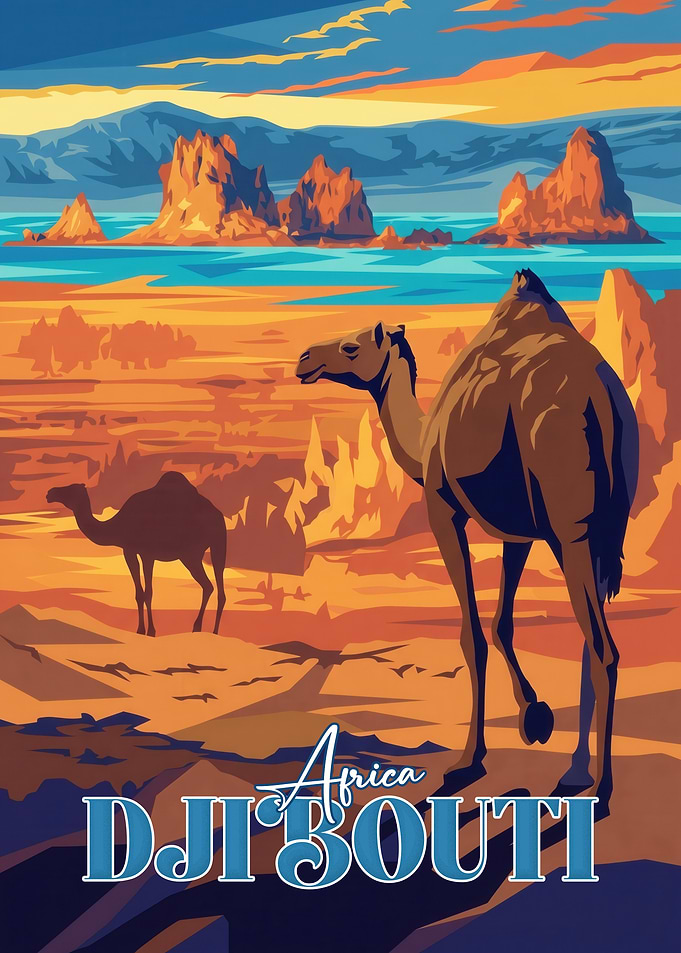 Djibouti Africa Travel Poster