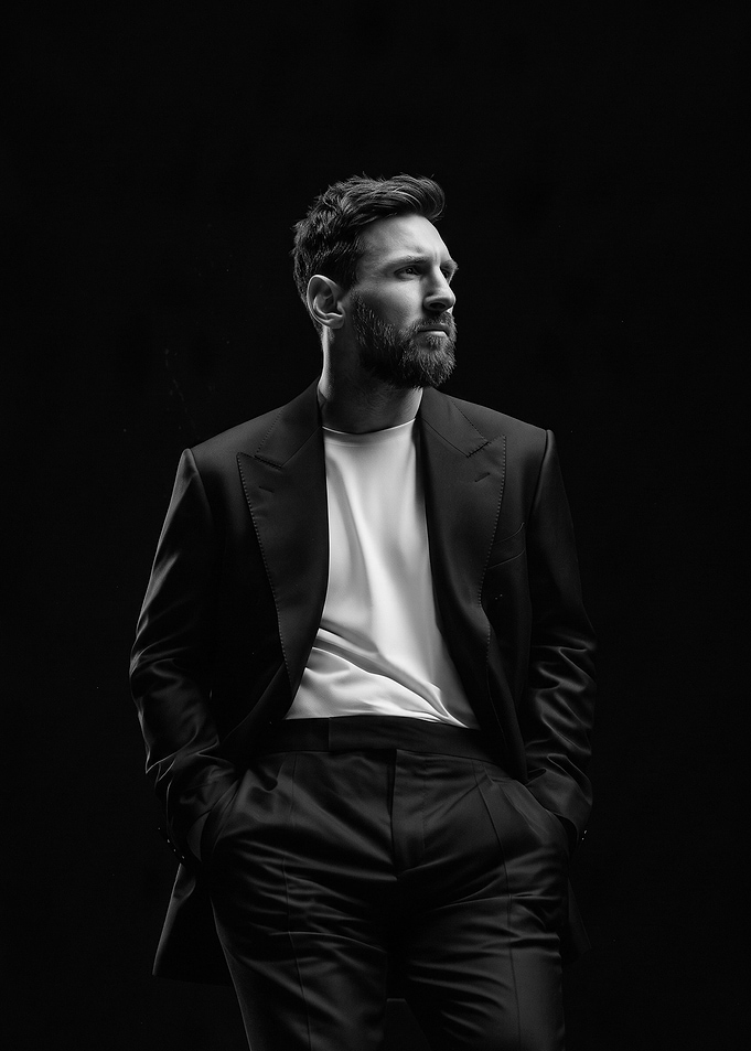 Lionel Messi in a Black Suit