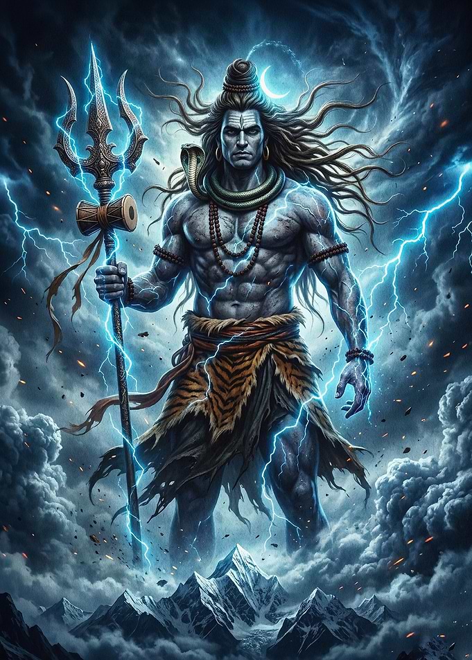 Lord Shiva Storm Trident Art