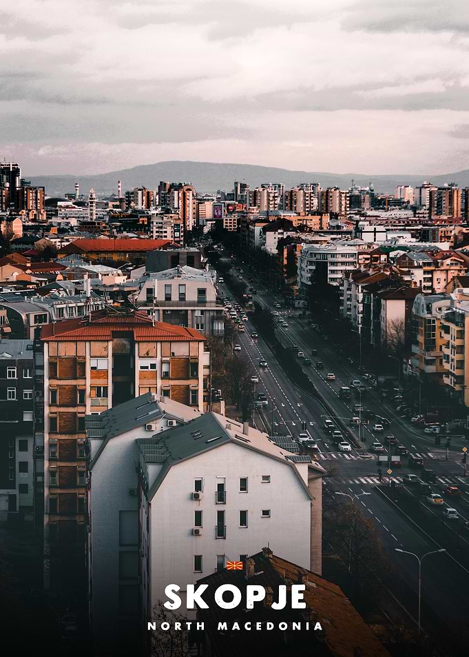 Skopje North Macedonia Cityscape View