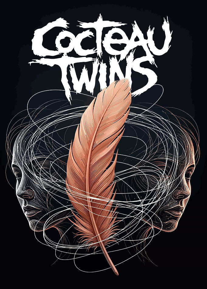 Cocteau Twins Feather and Faces Poster