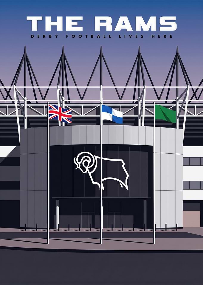 Derby County Football Club Stadium Poster