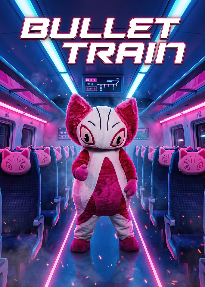 Bullet Train Mascot Poster