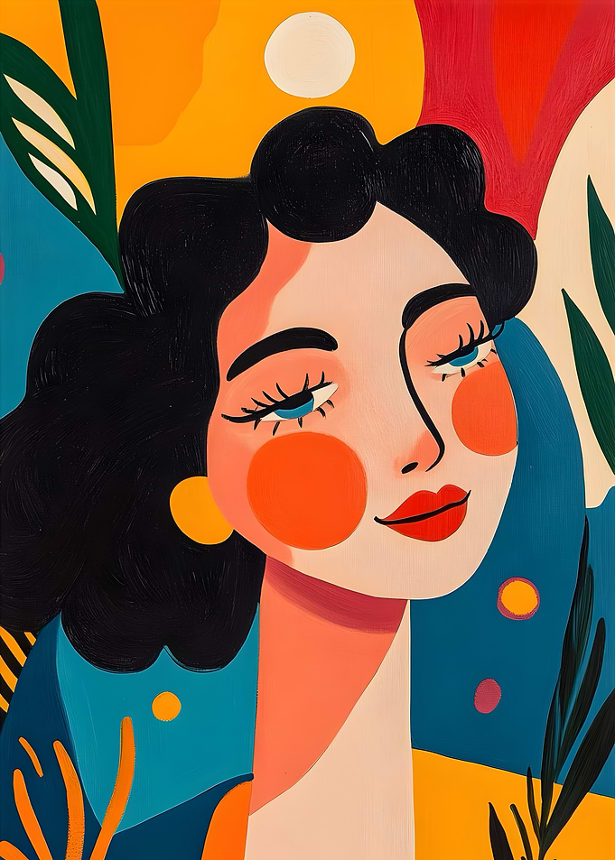 Colorful Abstract Portrait of a Woman