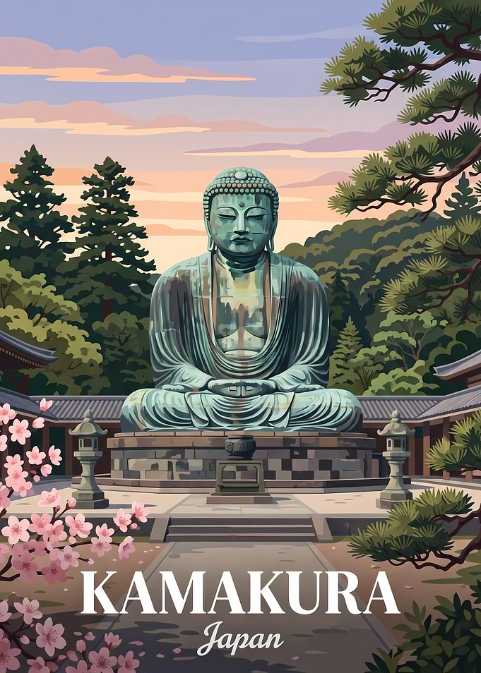 Kamakura Great Buddha Travel Poster