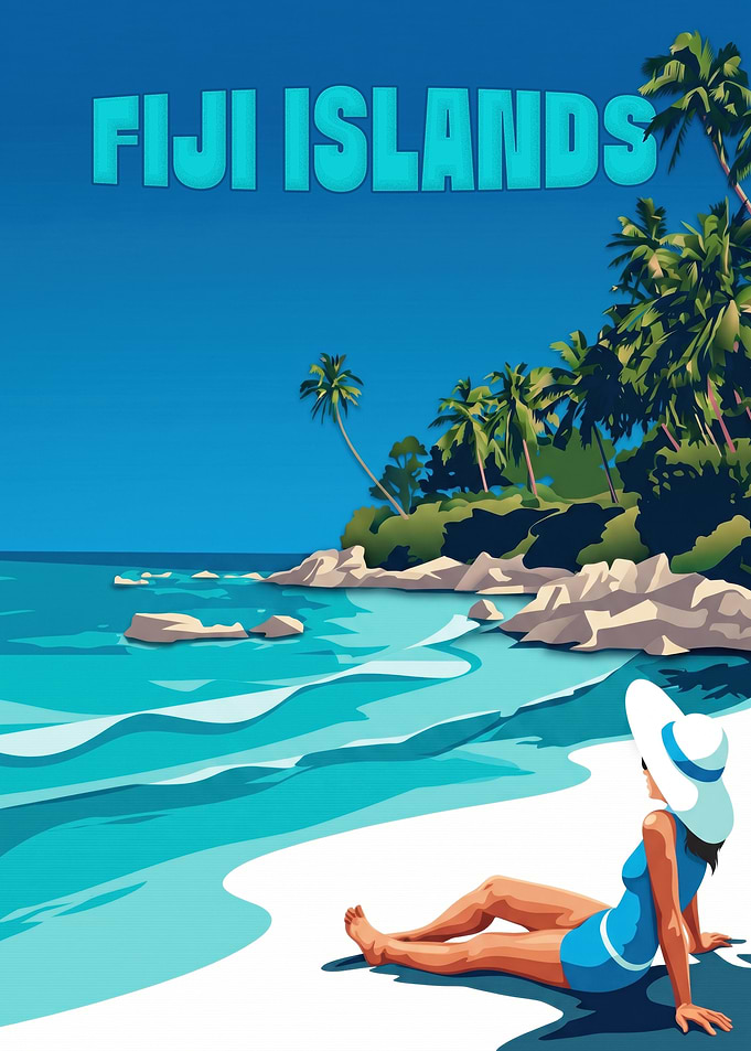 Fiji Islands Travel Poster