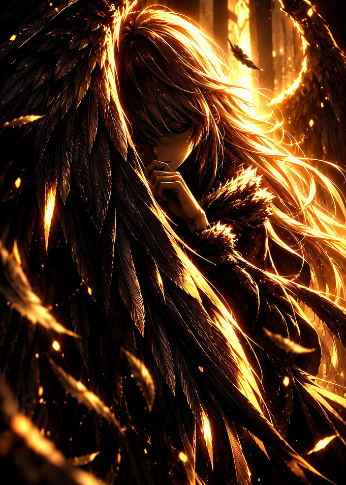 Golden Winged Anime Angel