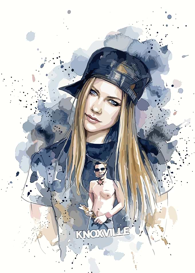 Avril Lavigne Watercolor Portrait