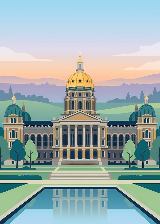 Colorado State Capitol Building Illustration