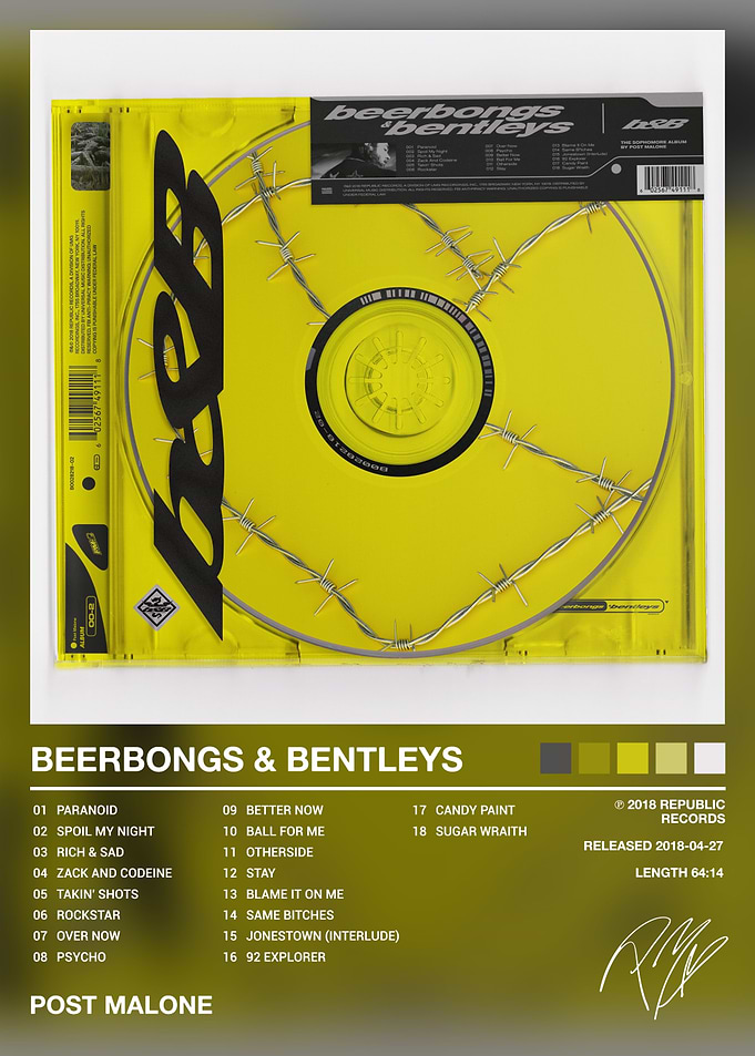 Post Malone Beerbongs & Bentleys Poster