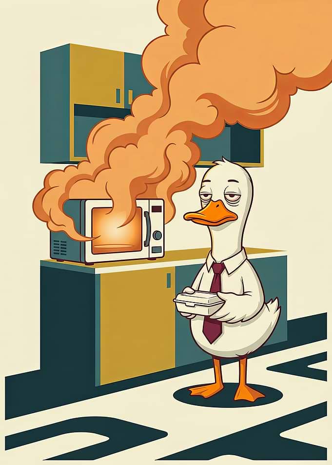 Tired Duck Cooking Disaster