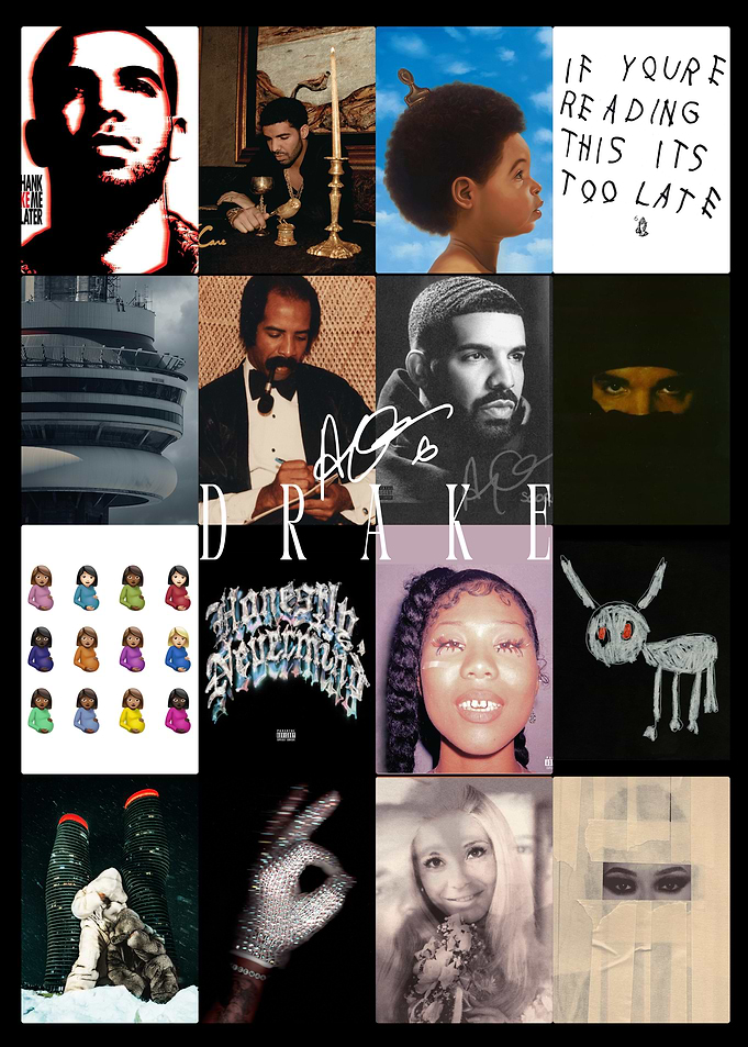 Drake Album Cover Collage Poster