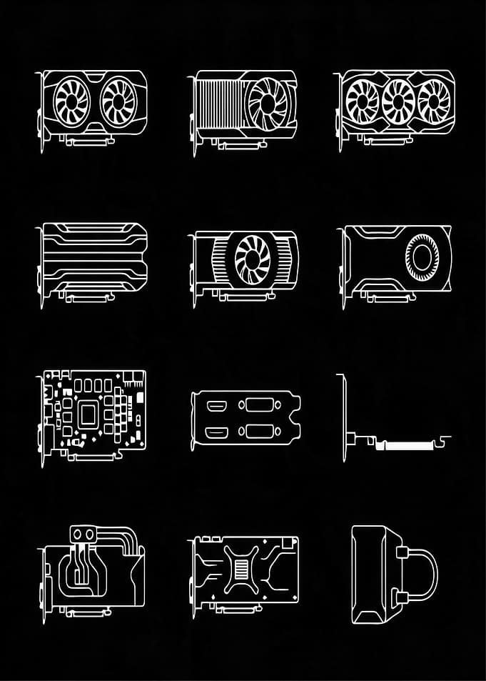 Graphics Card Component Blueprint Icons