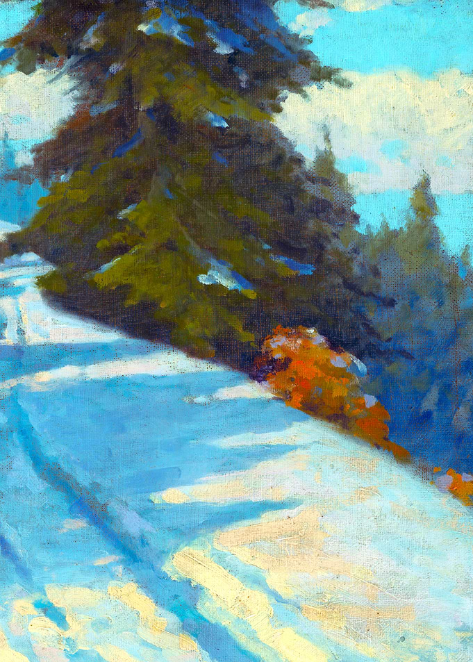 Winter Landscape by Ludovit Cordak Snow Painting
