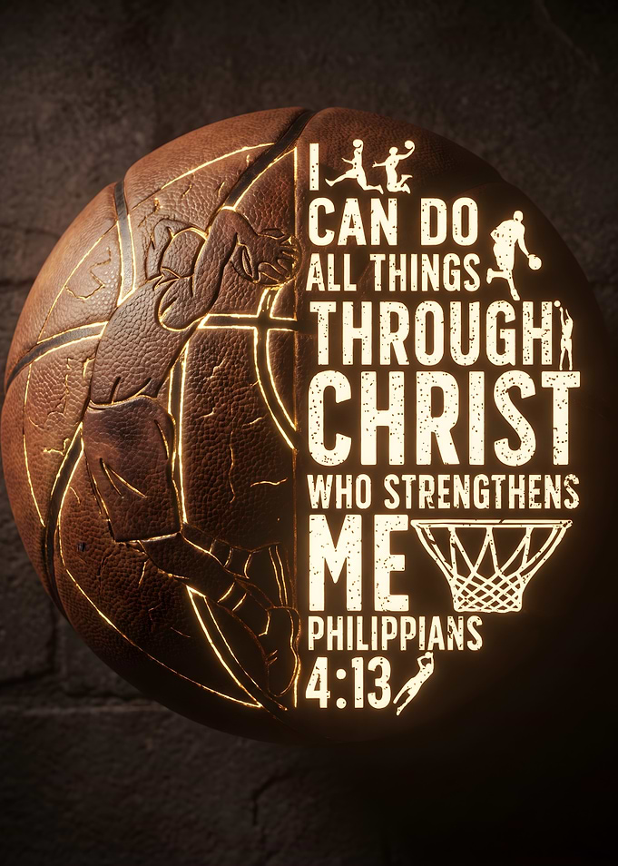Philippians 4:13 Basketball Inspirational Art