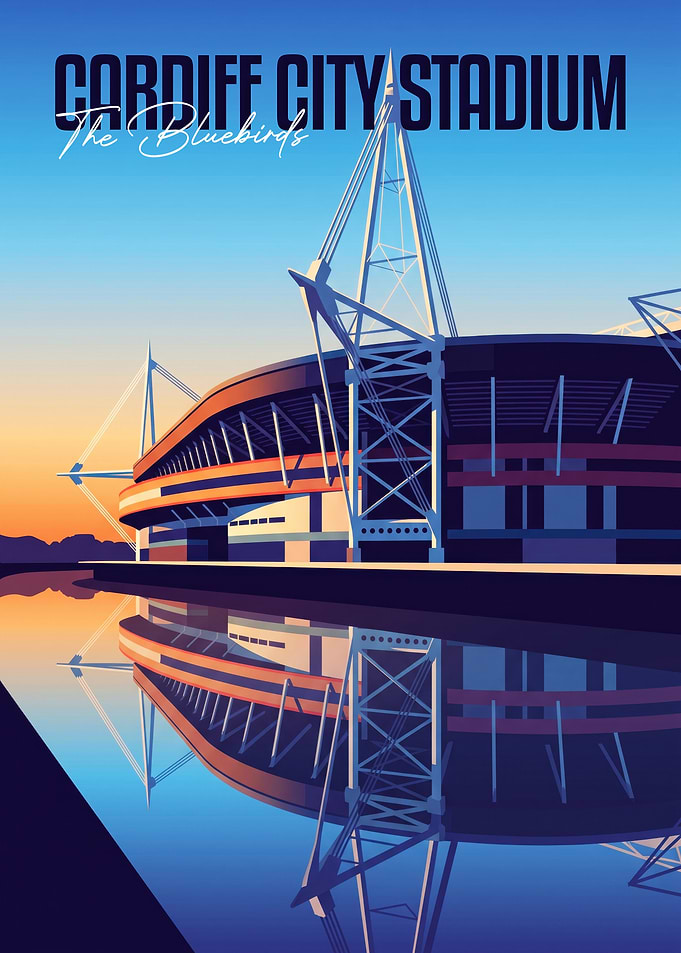Cardiff City Stadium Minimalist Poster
