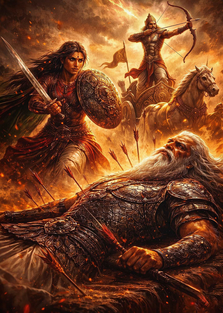 Epic Battle Warrior Fantasy Poster