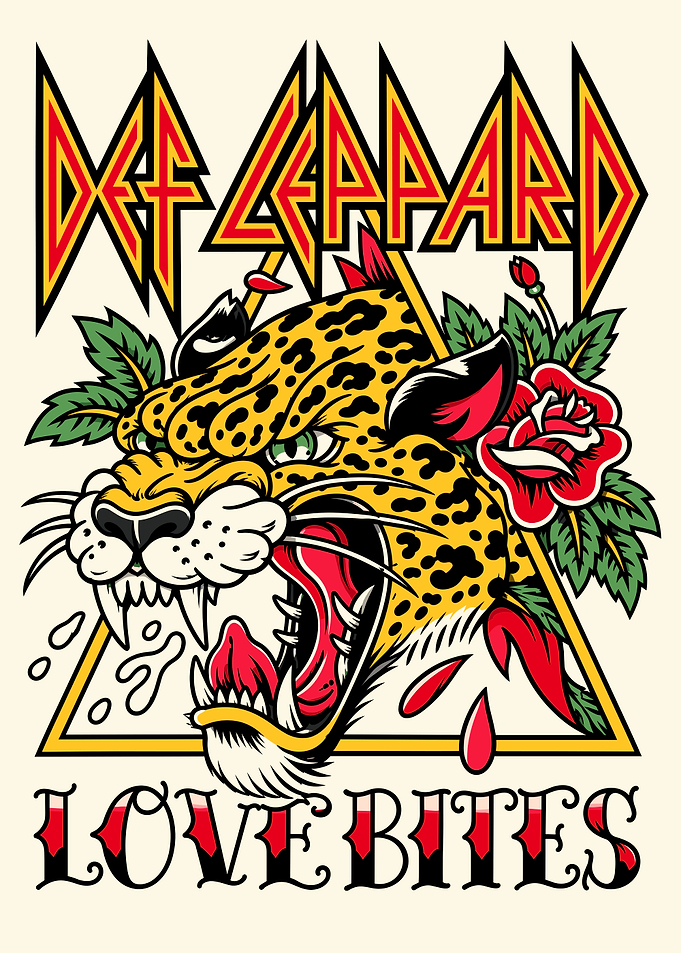 Def Leppard Love Bites Leopard Art