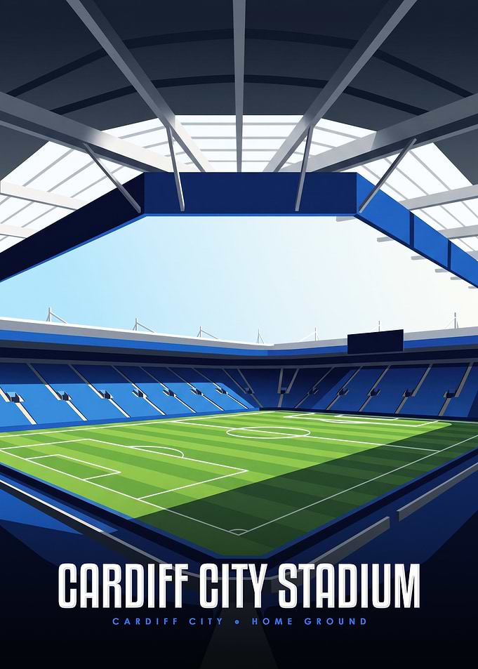 Cardiff City Stadium Minimalist Poster