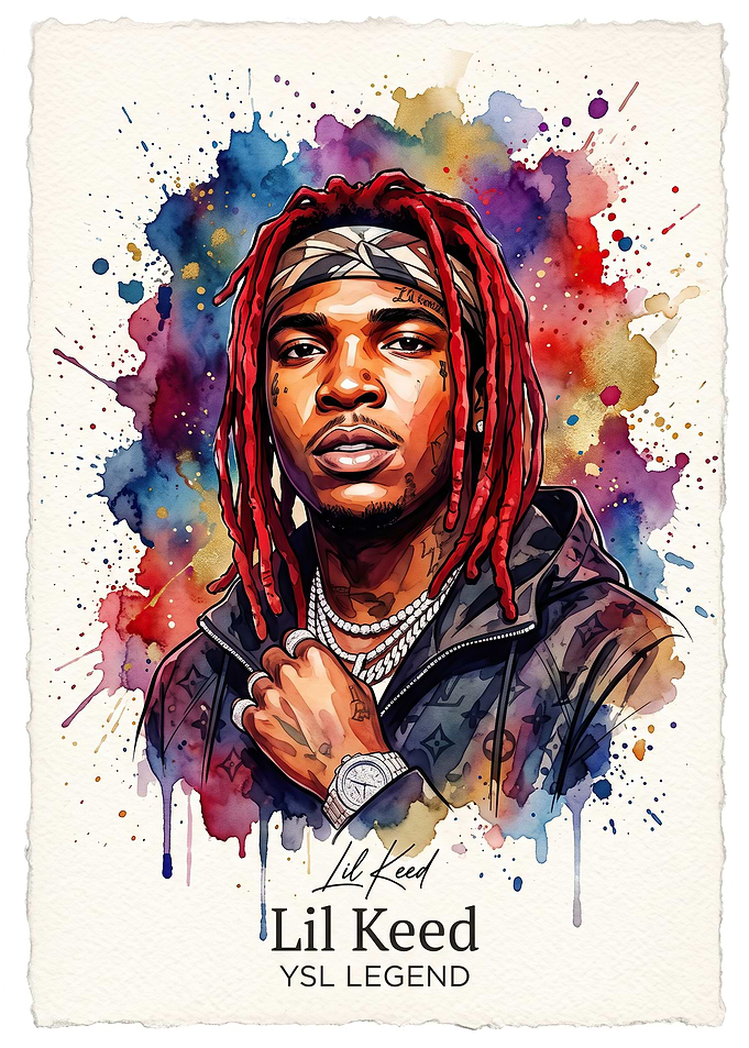 Lil Keed Watercolor Portrait Poster