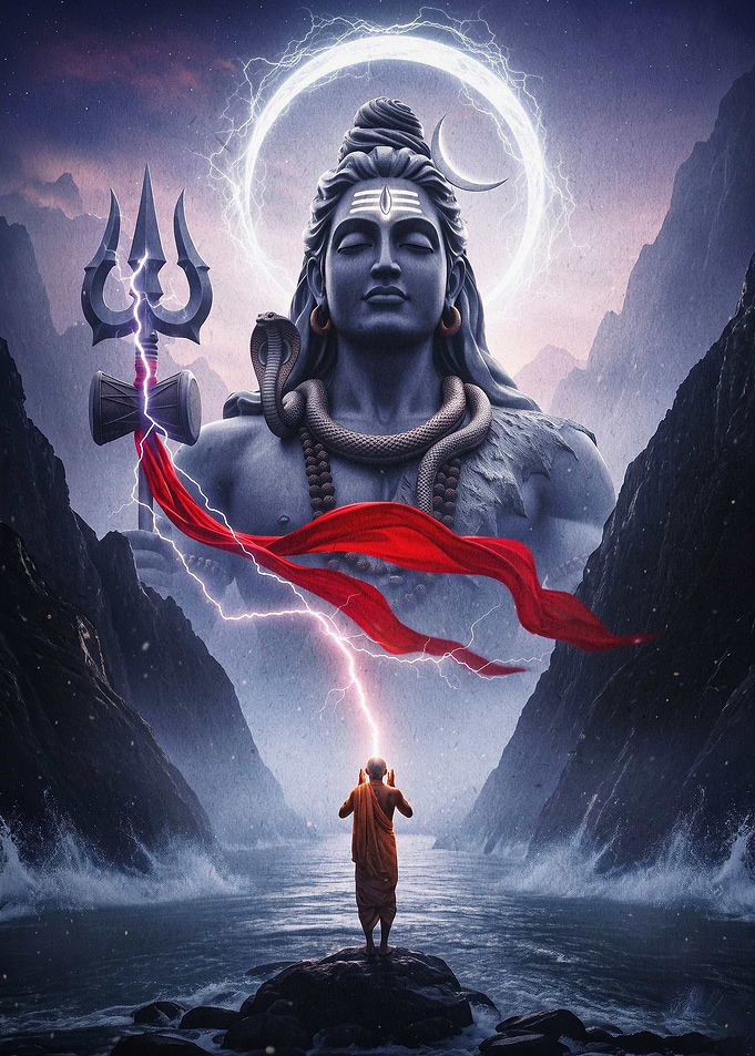 Shiva Deity Lightning Epic Art