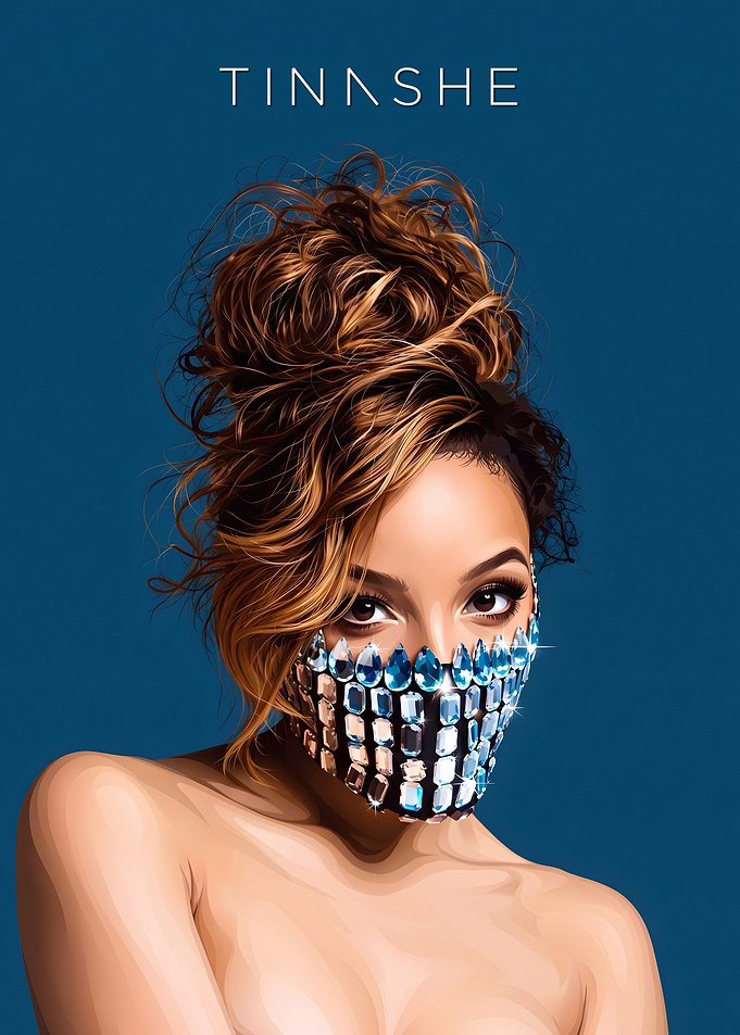 Tinashe Portrait with Crystal Mask