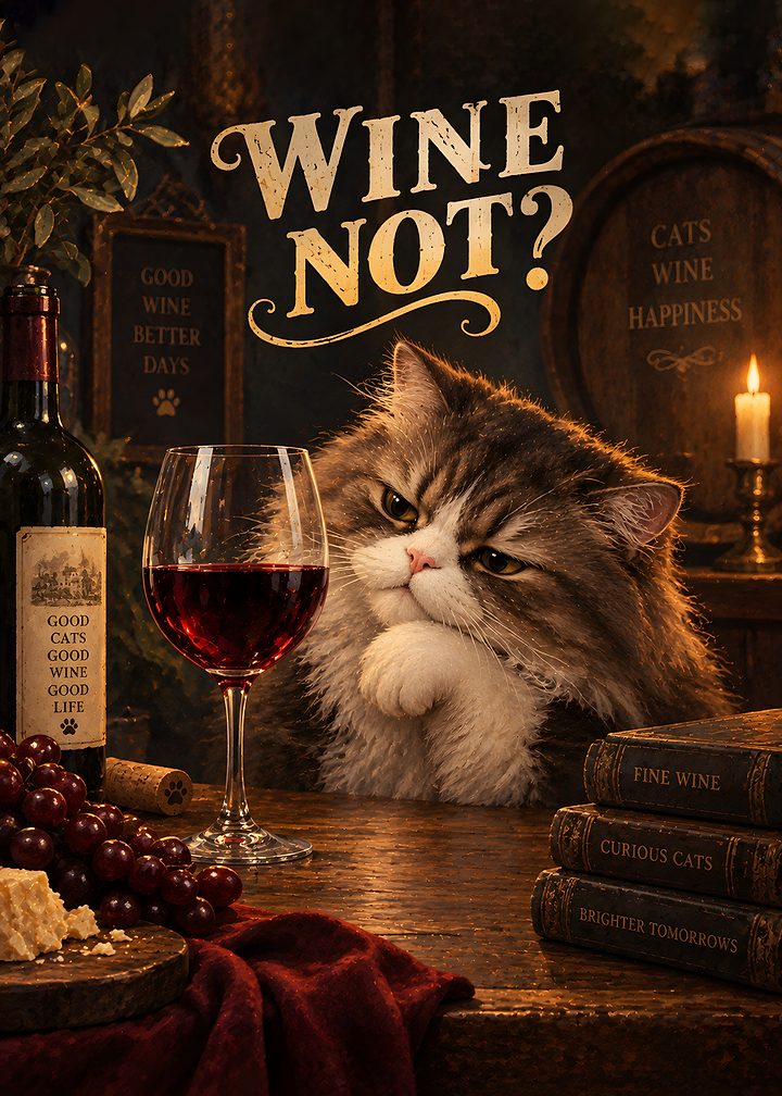 Wine Not Grumpy Cat Portrait