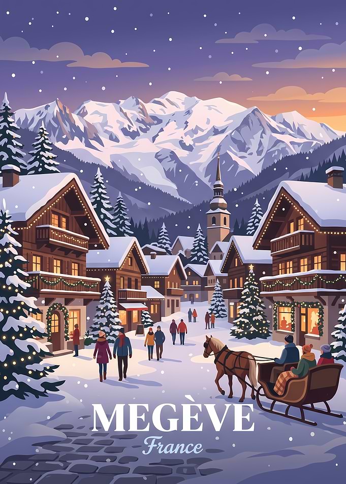 Winter Evening in Megève France