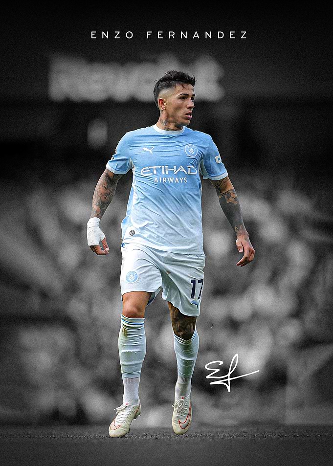 Enzo Fernandez Manchester City Poster
