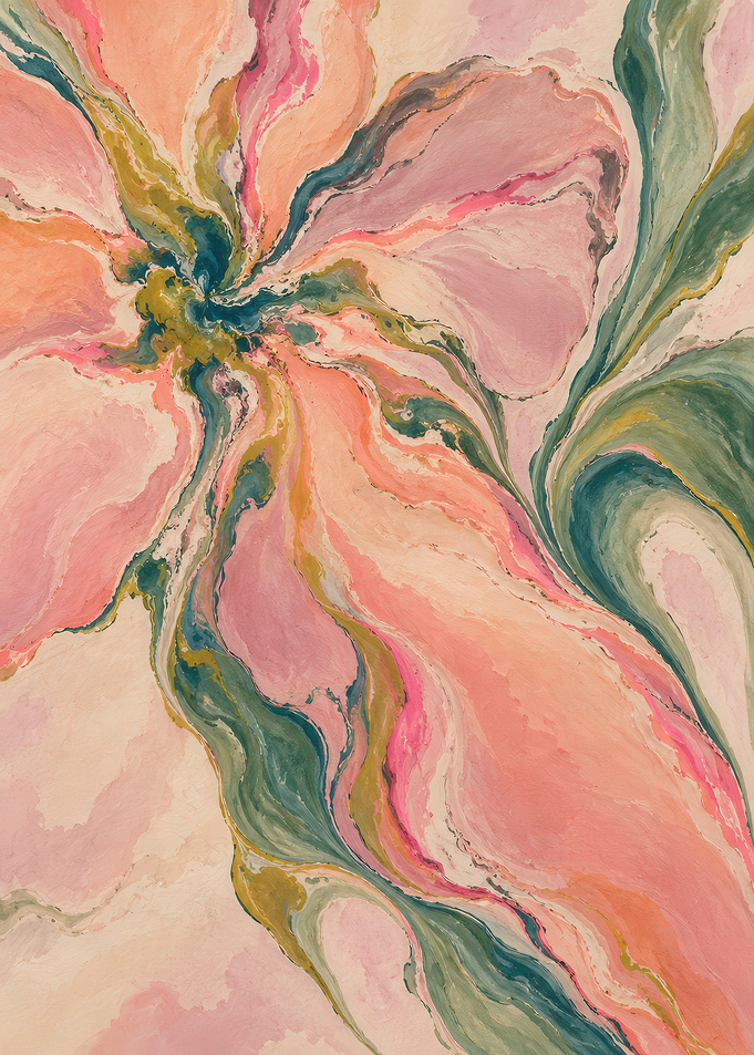 Abstract Floral Fluid Art Painting