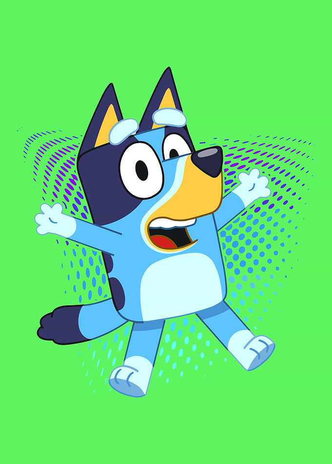 Bluey Jumping for Joy