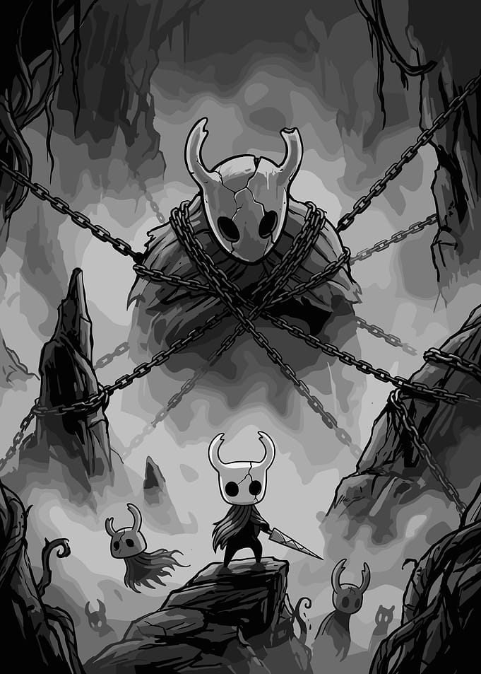 Hollow Knight Chained Spirit Illustration