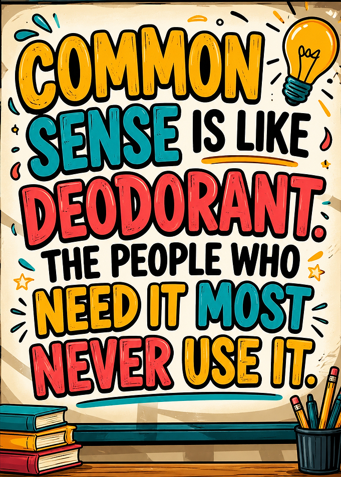 Common Sense Deodorant Quote Poster