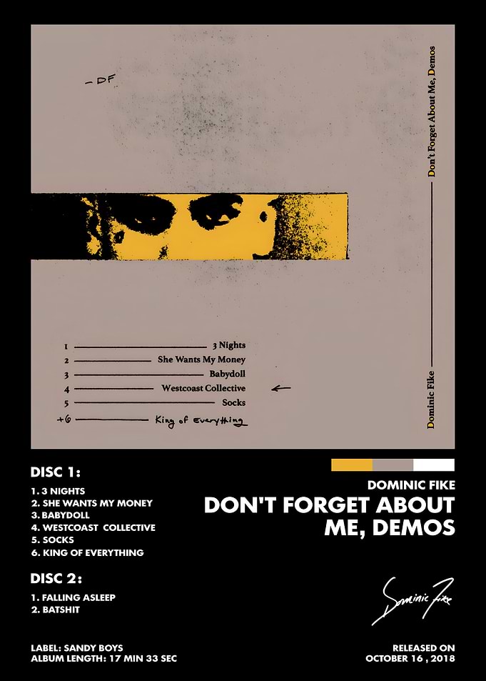 Dominic Fike - Don't Forget About Me, Demos