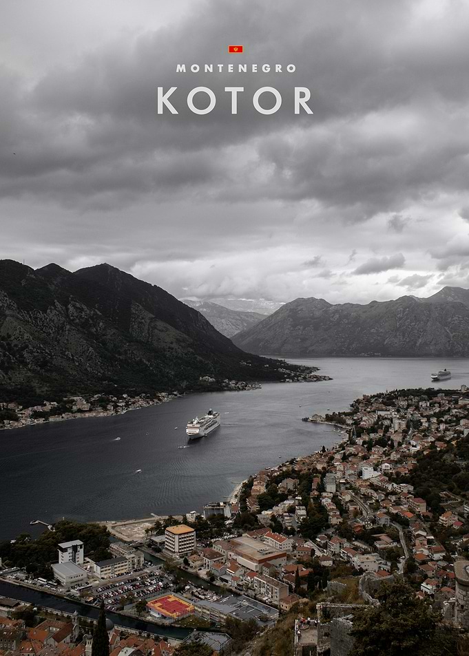 Kotor Montenegro Bay View Poster