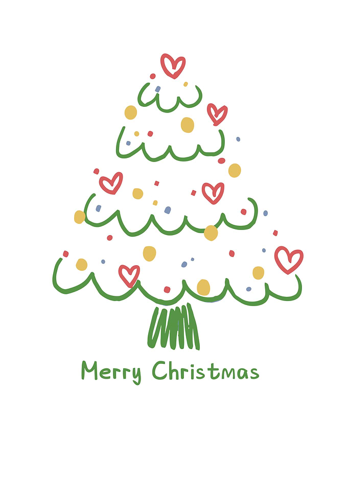 Hand-Drawn Minimalist Christmas Tree Illustration