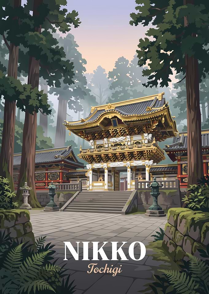 Nikko Toshogu Shrine Travel Poster