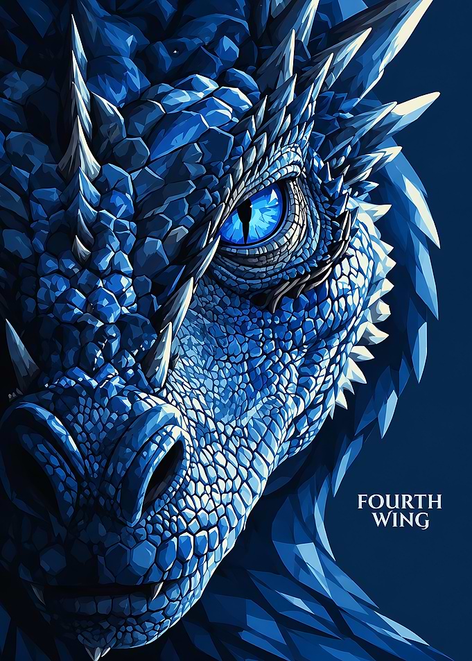 Fourth Wing Blue Dragon Portrait