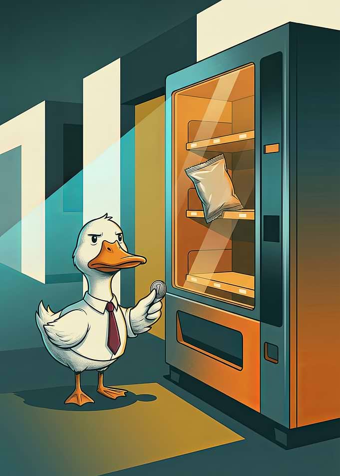 Business Duck at Vending Machine
