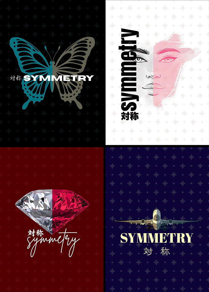 Symmetry Art - Butterfly, Portrait, Diamond & Airplane