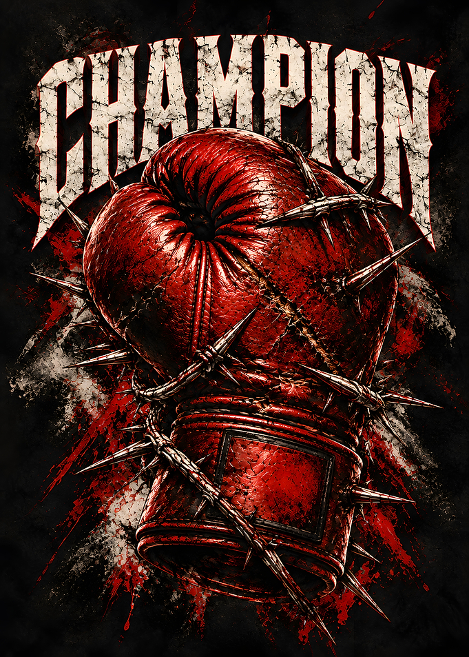 Champion Boxing Glove with Barbed Wire