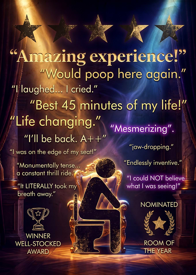 Funny Bathroom Review Poster