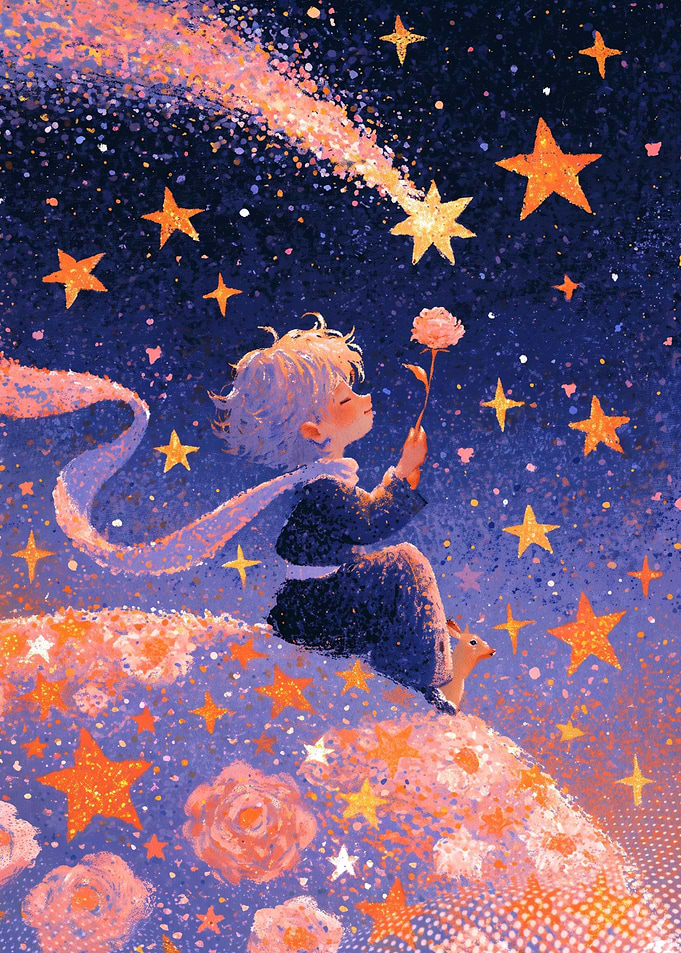 The Little Prince with Rose