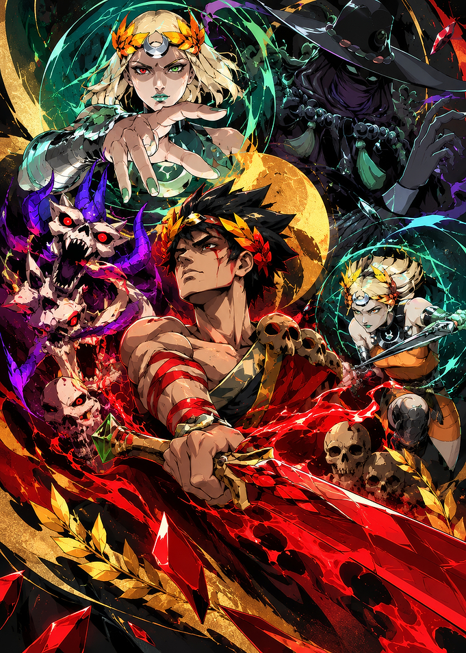 Hades Game Character Art Collage