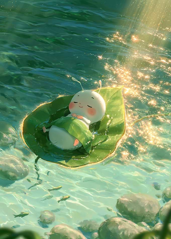 Cute bug sleeping on a leaf