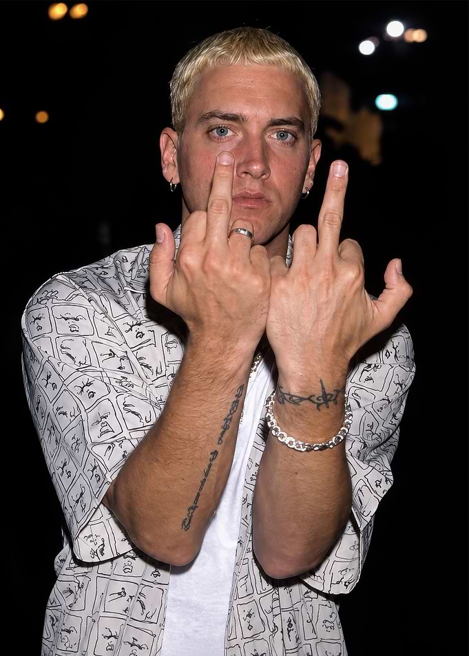 Eminem Giving the Middle Finger