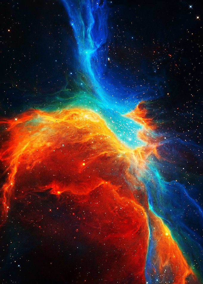 Vibrant Colorful Nebula in Deep Space