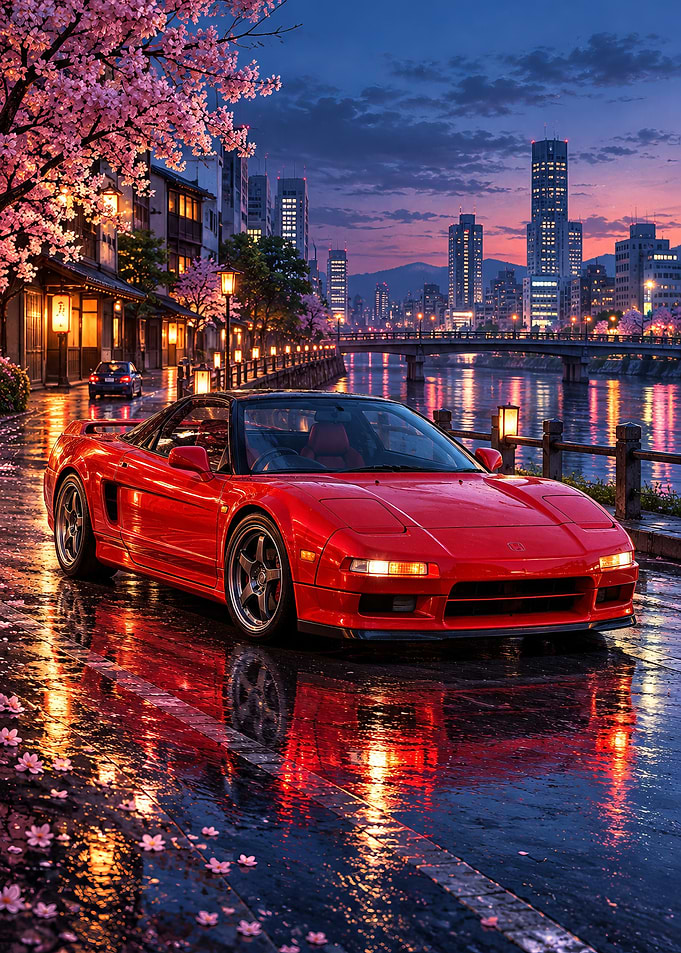 Red Honda NSX in Japan